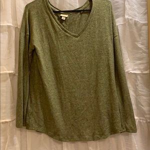 Heathered olive green long sleeve